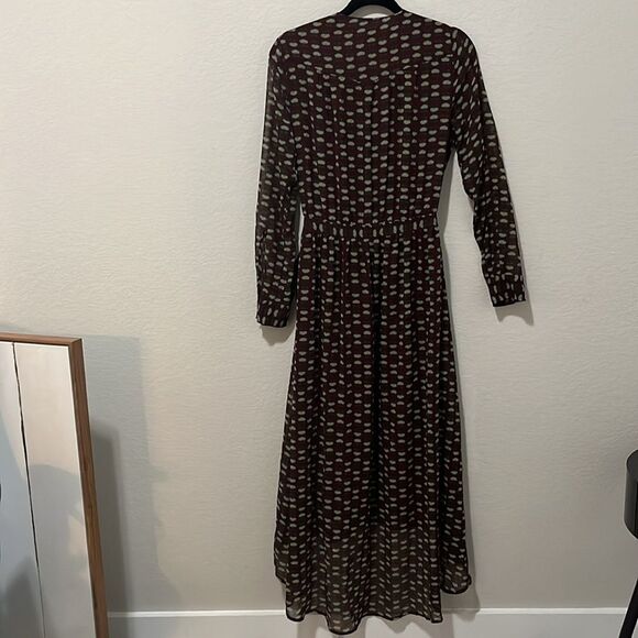 SCOTCH & SODA Atelier 4 Maroon Floral High-Low Wrap Dress, Size M - Picture 10 of 13